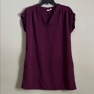 Gap Women's Plum V-Neck Shirt Dress Size S